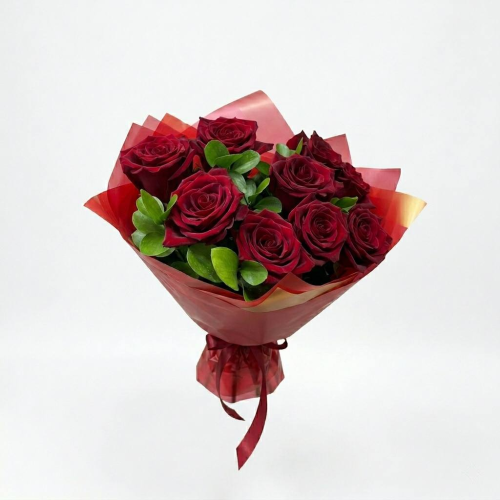 Букет с красными розами и рускусом Зеленогорск Красноярский край