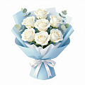 Букеты с белыми розами